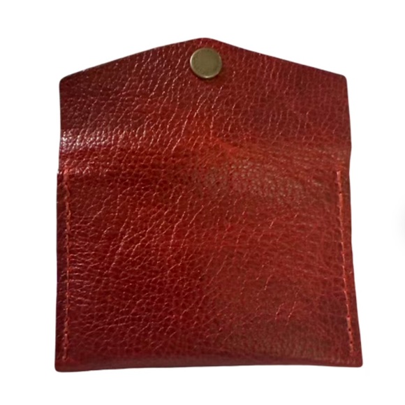Portland Leather Goods Mini Envelope Wallet Chili Red Card Holder - Picture 4 of 5